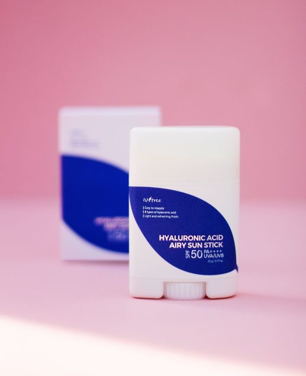 ISNTREE Hyaluronic Acid Airy Sun Stick SPF 50+ PA++++ 0.77 Oz - Effective UV Protection with 8 Types of Hyaluronic Acid, Reef-safe, Non-nano Sunscreen