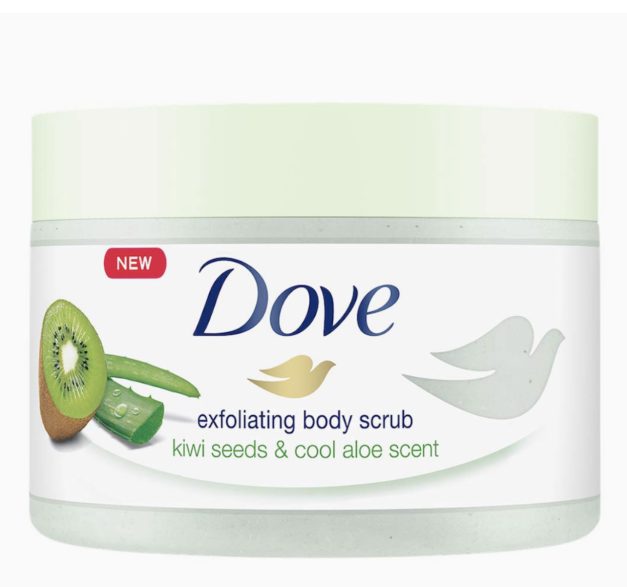 Dove Exfoliating Body Polish Body Scrub, Kiwi & Aloe, 10.5 oz