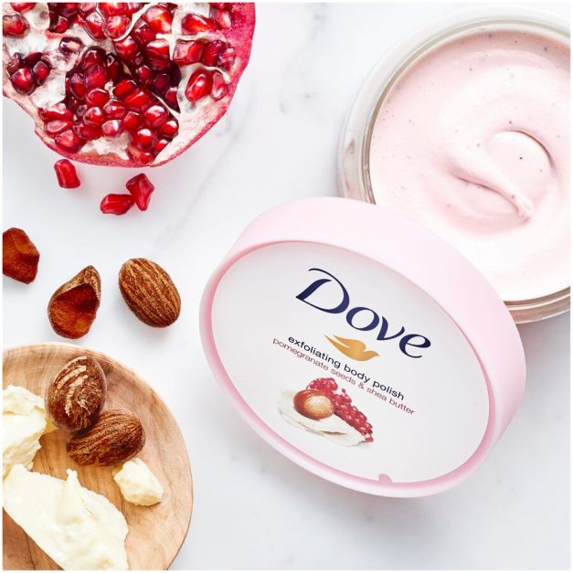 Dove Body Scrub Pomegranate Seeds and Shea Butter 225mL - Image 2
