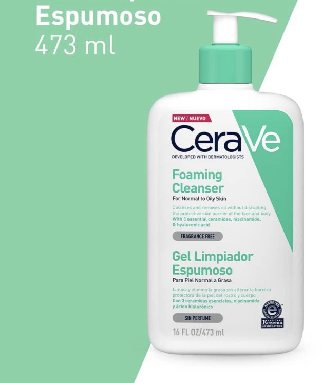 CeraVe Foaming Cleanser | Daily Face Wash for Oily Skin with Hyaluronic Acid, Ceramides, and Niacinamide| Fragrance Free Paraben Free | 16 Floz