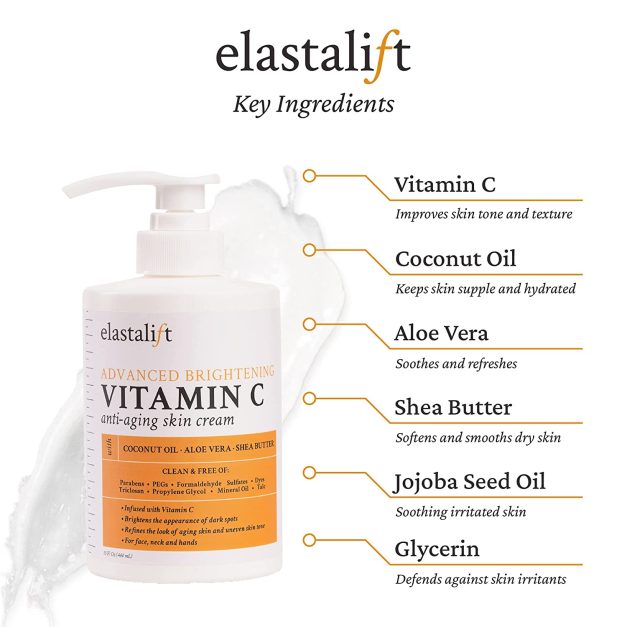 Elastalift Vitamin C Advanced Brightening Anti Aging Skin Cream 15 fl oz (444ml) - Image 2