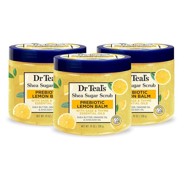 Dr Teal's Prebiotic Lemon Balm Shea Sugar Scrub - Image 3